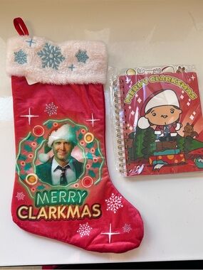 National Lampoons Christmas Vacation Stocking & Spiral Notebook w/ Dividers NEW
